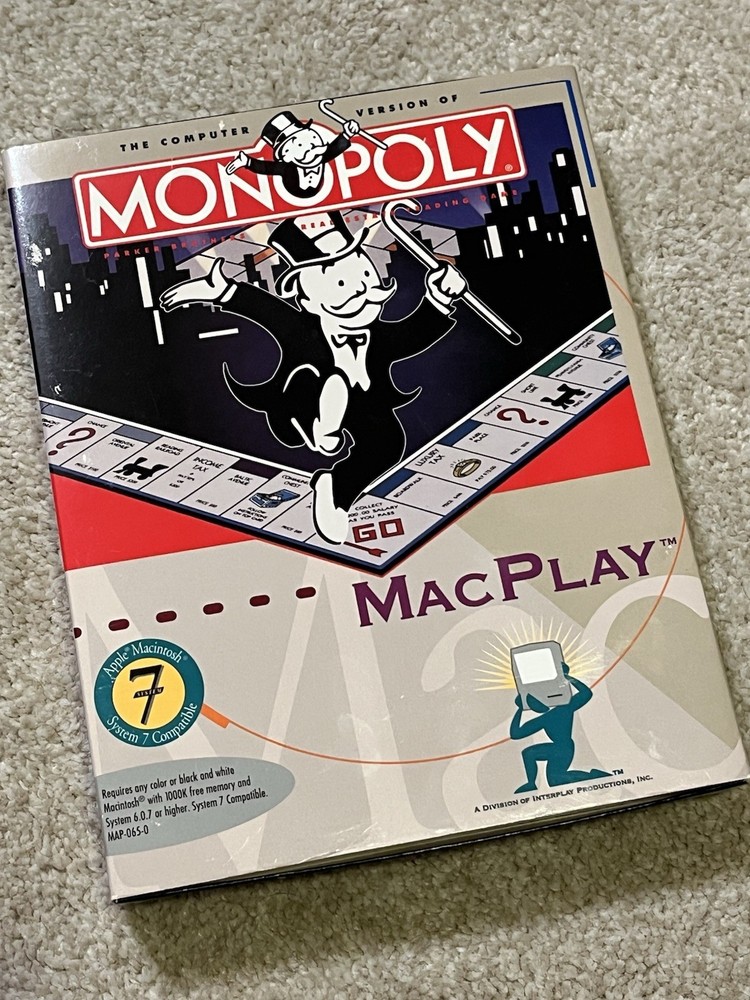 Monopoly (MacPlay, Computer Game Version) COMPLETE Macintosh Software Game
