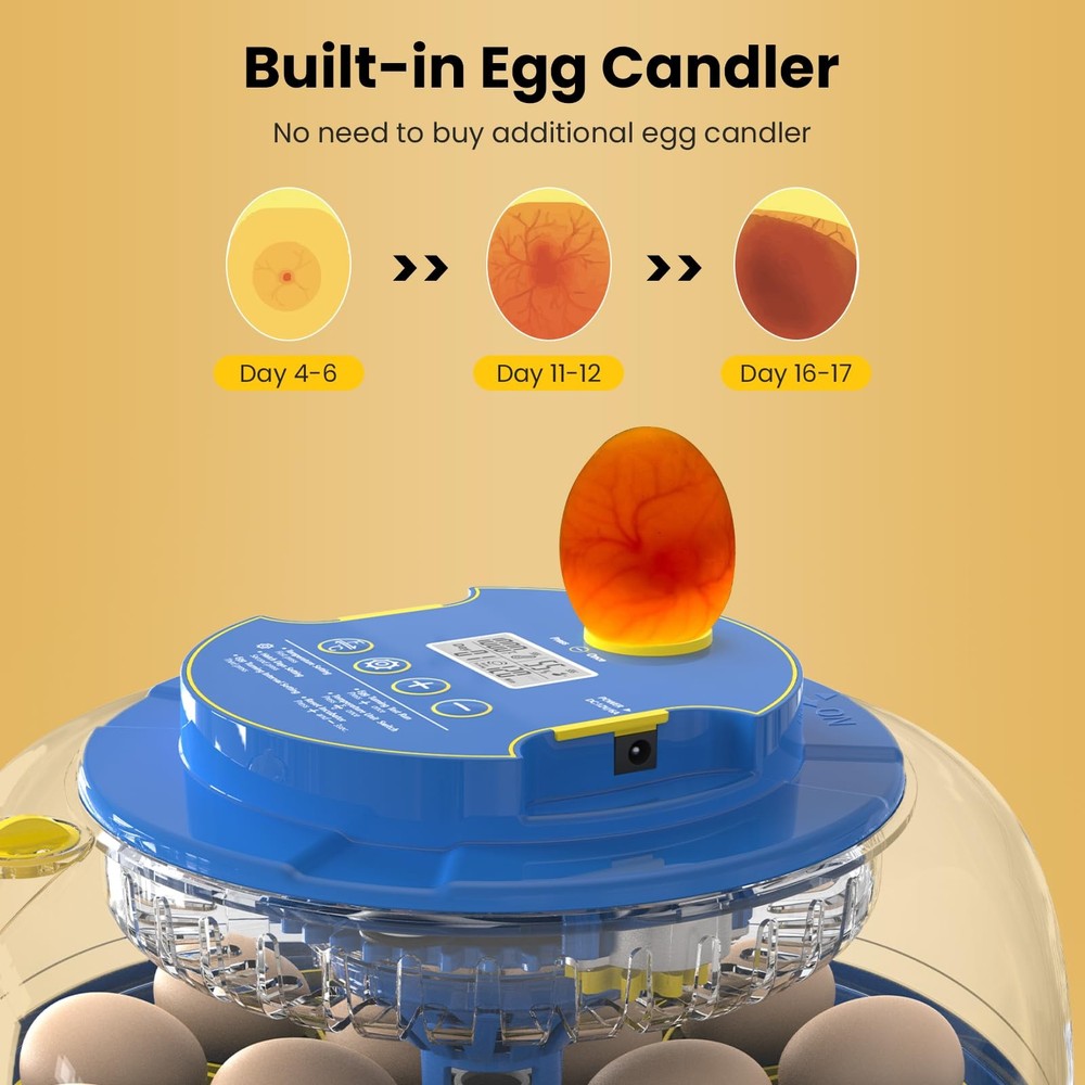 Incubators for Hatching Eggs, 18 Egg Incubator with Automatic Turning and Hum...
