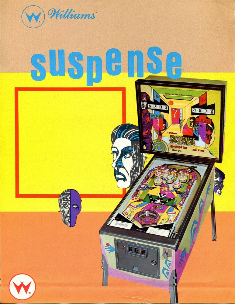 Suspense Williams Pinball Flyer/ Brochure / Ad - Rare No Text