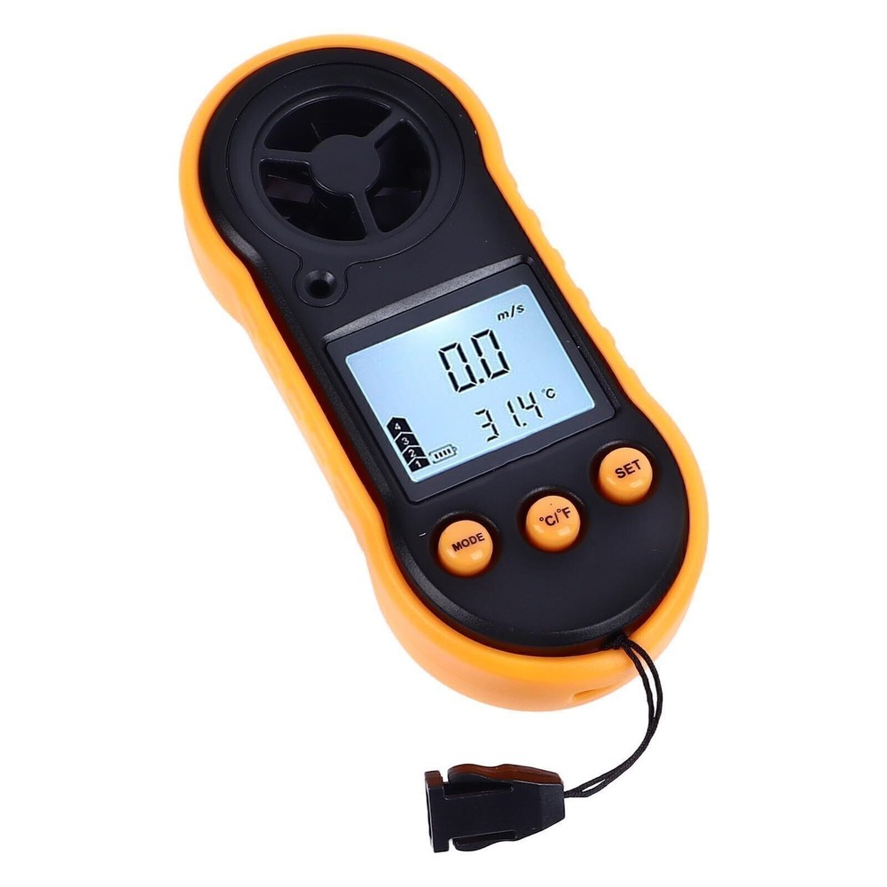 Digital Anemometer LCD Screen Handheld Wind Speed Meter Wind Temperature Gauge