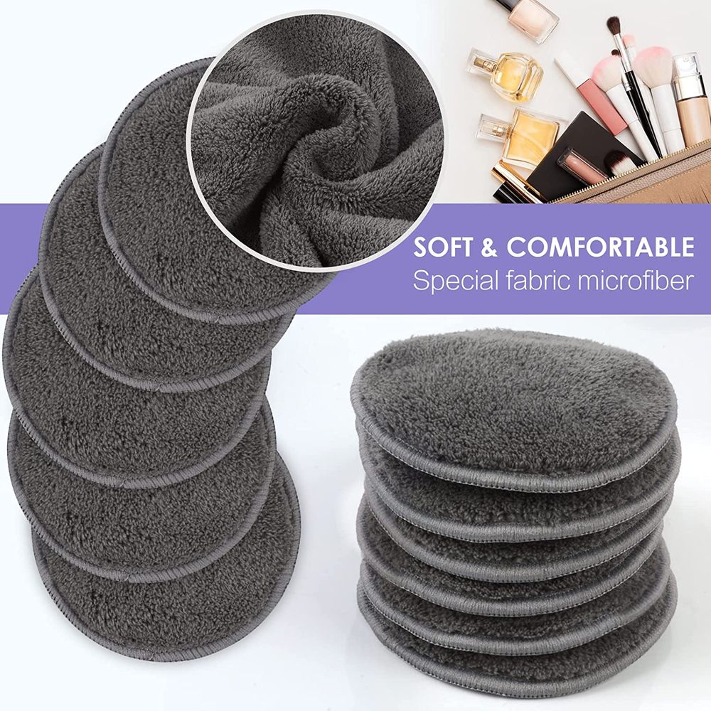 Reusable Makeup Remover Pads for Face,Eye,Lips 16 Pack Microfiber