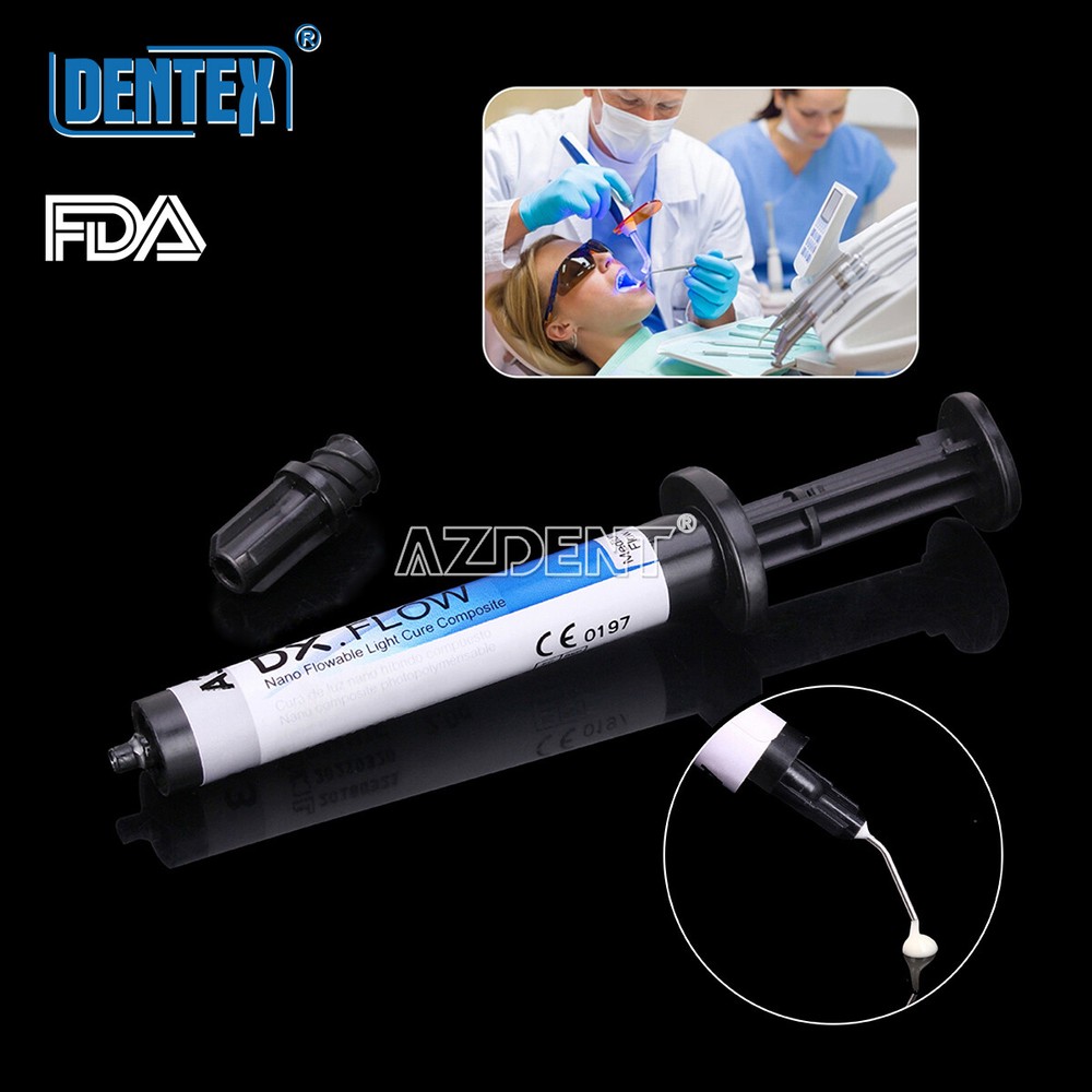 Dental Flowable Medium Flow A3 Light Cure Composite DENTEX DX.FLOW+5tips