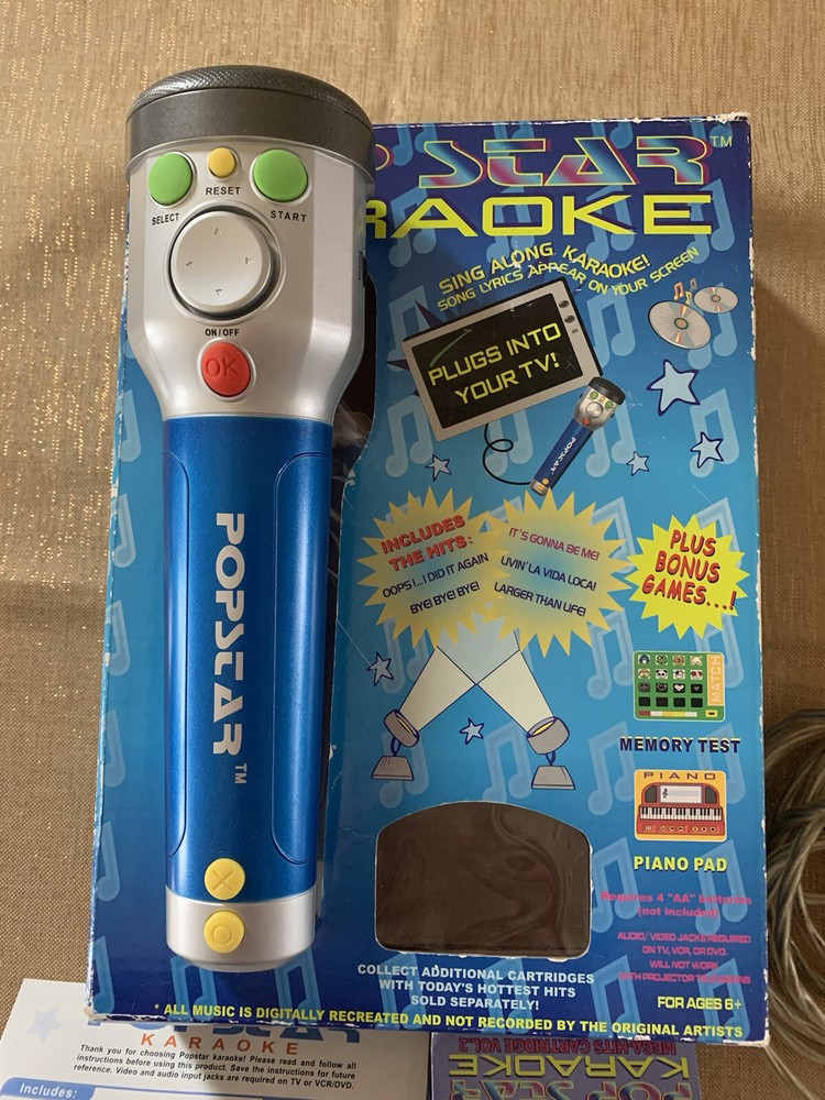 Pop Star Karaoke Plugs into TV - Original Box & Instructions & A/V input