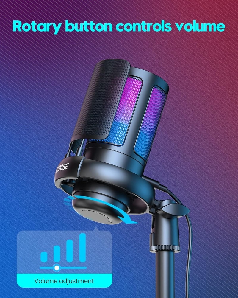 RGB Gaming Microphone with Quick Mute & Pop Filter