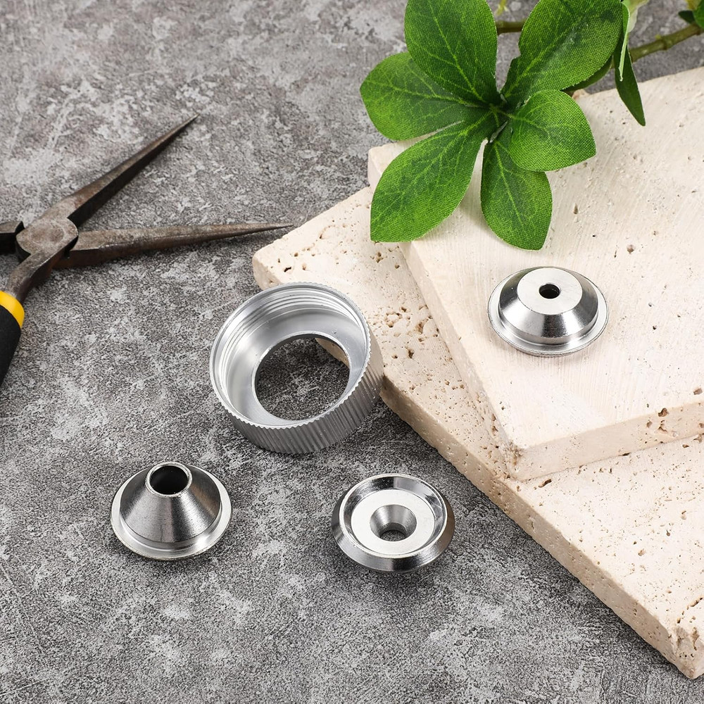 4 PCS Texture Sprayer Orifice Tip Set, 3 Nozzle Tips 1 Threaded Collar Drywall
