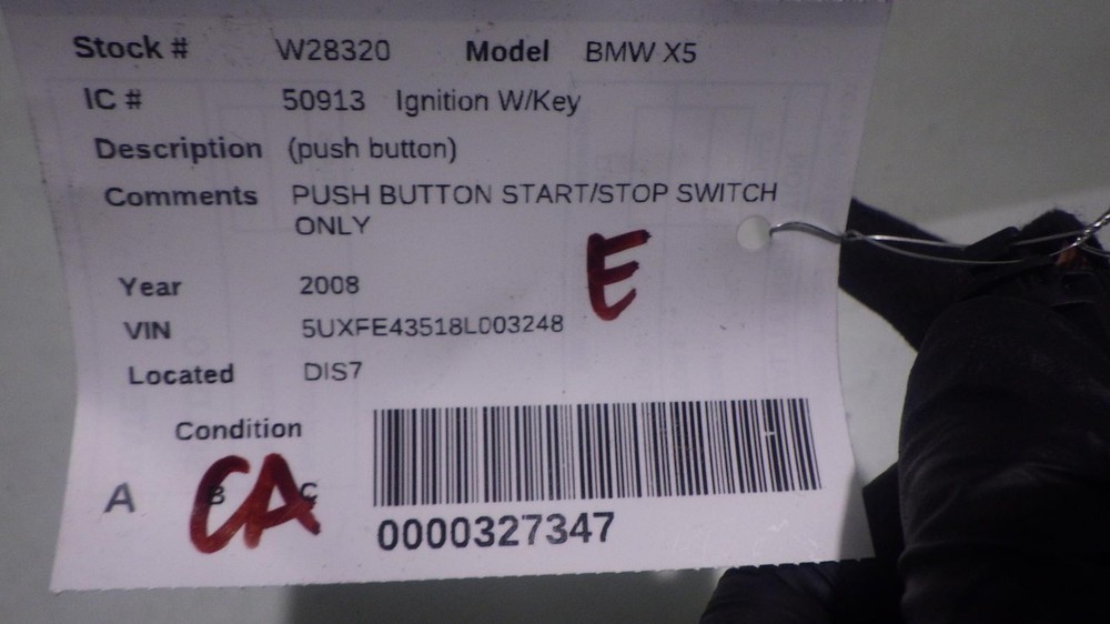 08 BMW X5 Ignition Push button start/stop switch