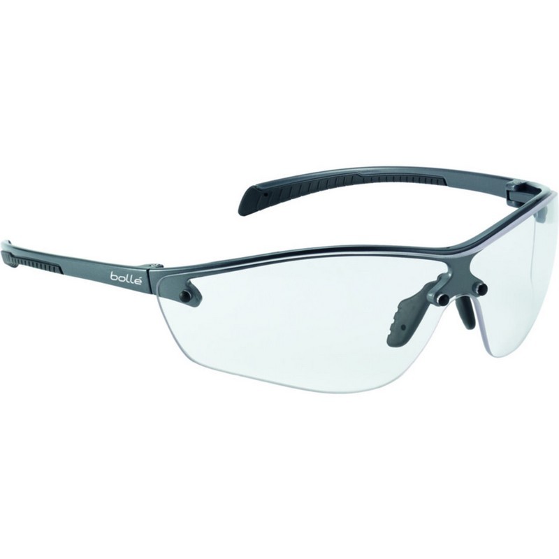 Silium+ Safety Glasses, Black Half-Frame - Clear Lens
