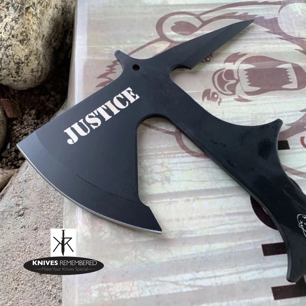 Personalized Tomahawk, Engraved Axe, Buckshot Single Edge Tomahawk Axe w/ Sheath