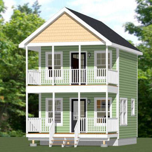 16x16 Tiny House -- 446 sq ft -- PDF Floor Plan -- Model 18A