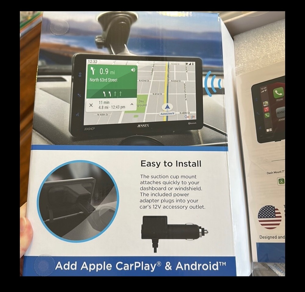 JENSEN JDASHCP 7-inch Portable Wireless Apple CarPlay Android Touchscreen | Dash
