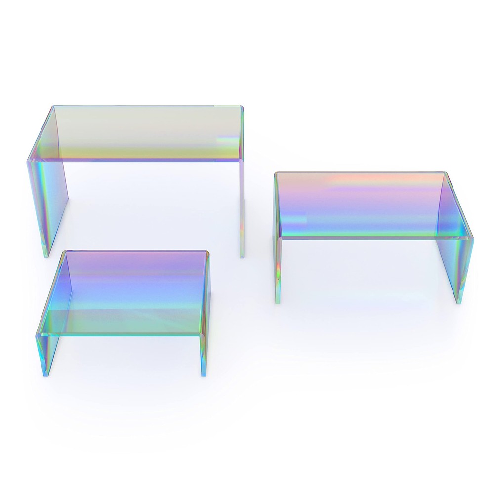 Rainbow Iridescent Acrylic Display Risers (Set of 6)