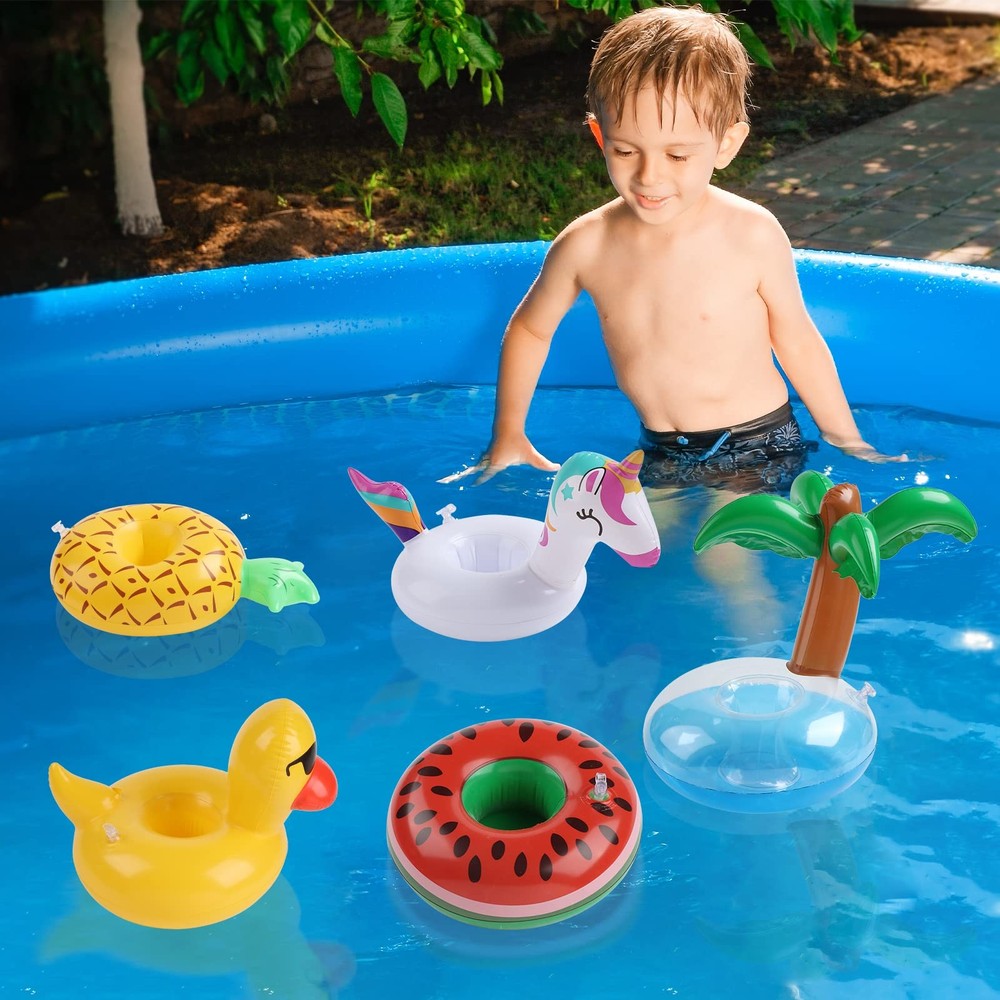 Kleeblatt Pool Drink Floaties, Doughnut Inflatable Drink Holders Floating Cup...