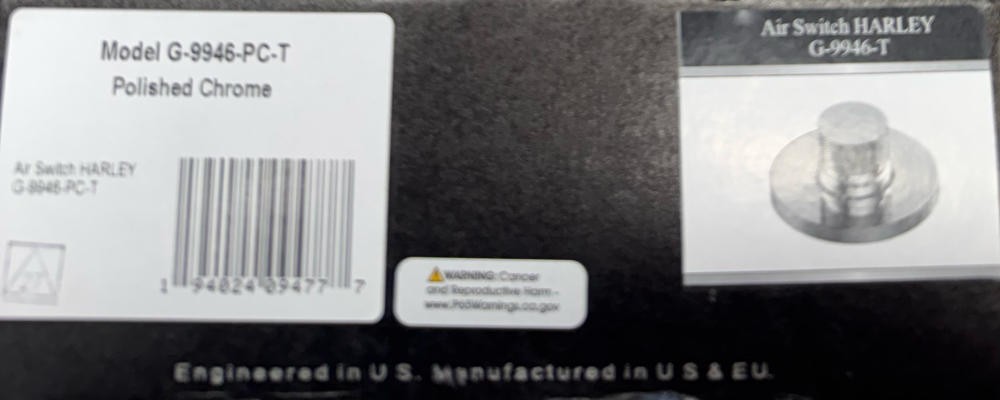 GRAFF G-9946-PC-T Harley Air Switch Trim, Polished Chrome