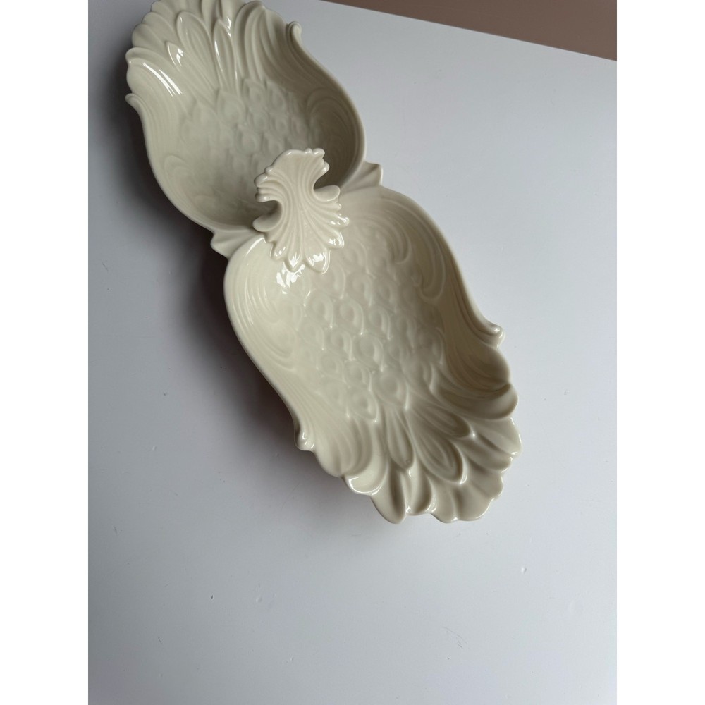 Lenox Double Relish Pineapple Pattern Dish | Lenox Green Backstamp | Candy Nut