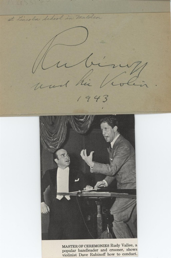 David Rubinoff- Signed Vintage Page