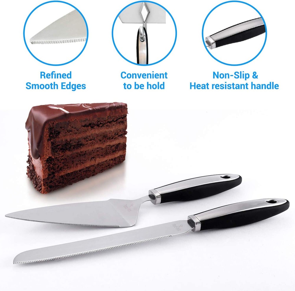 Wedding Cake Serving Set with Knife and Spatula