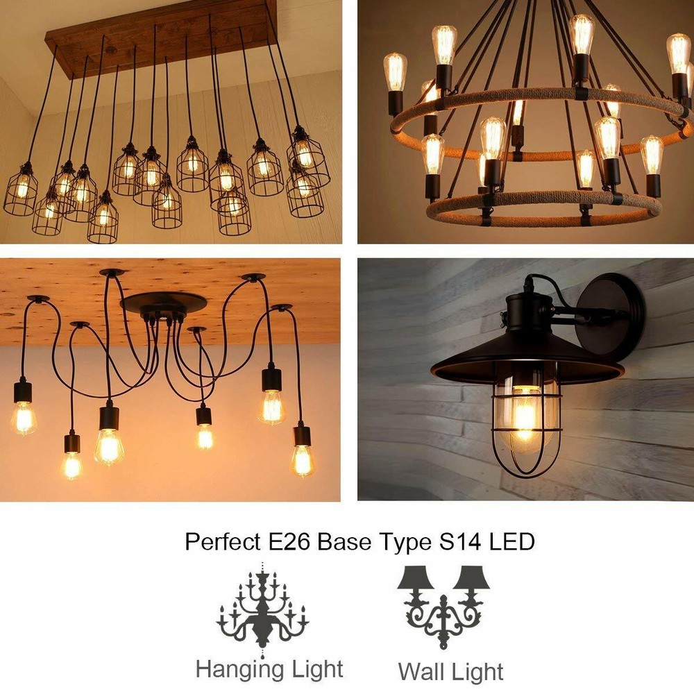 2W Clear S14 LED Bulbs Plastic Shatterproof For String Light Bulbs Replacement