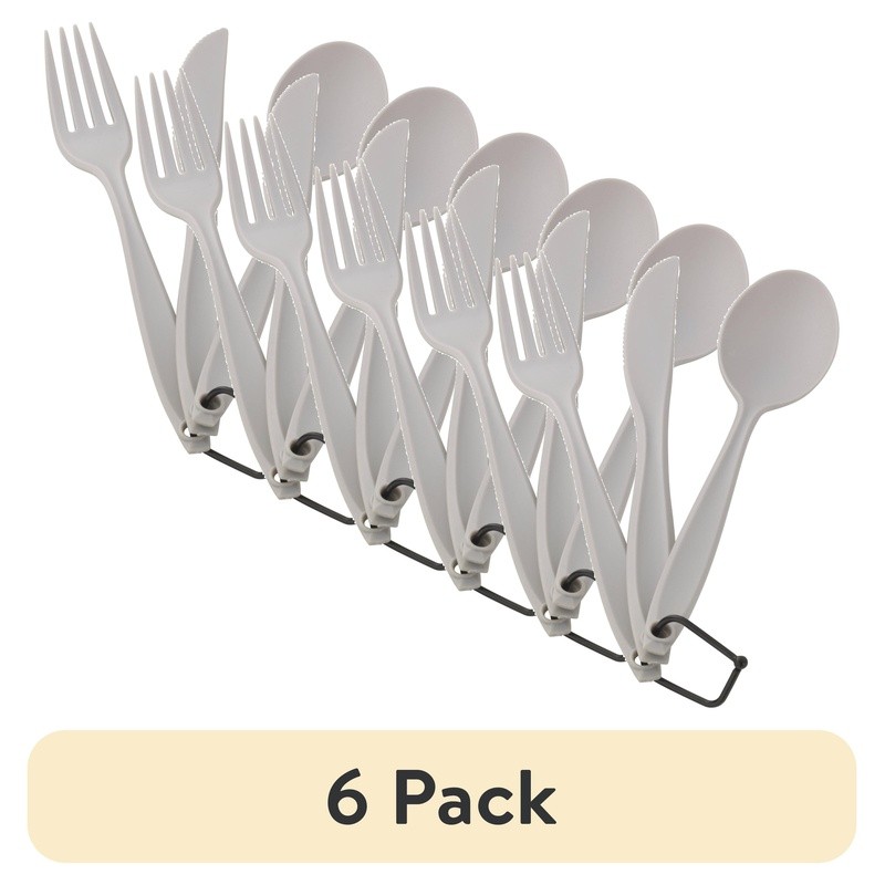 Camping Flatware Set 3 Piece Spoon Fork Knife Lightweight Durable Reusable New