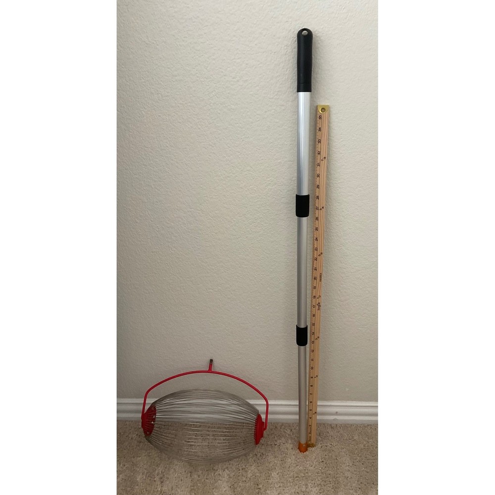 Rolling Nut Gatherer Harvester Tool with Telescopic Handle for Pecans Acorns
