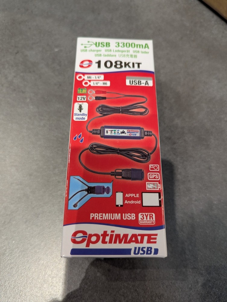 OptiMate O108 USB A Charger Kit - 3300 Ma