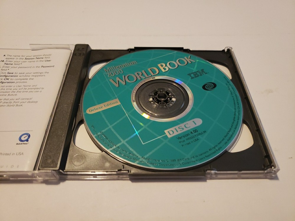 World Book Computer Software Deluxe Edition - CD ROM -Millennium 2000 - 2 Disc
