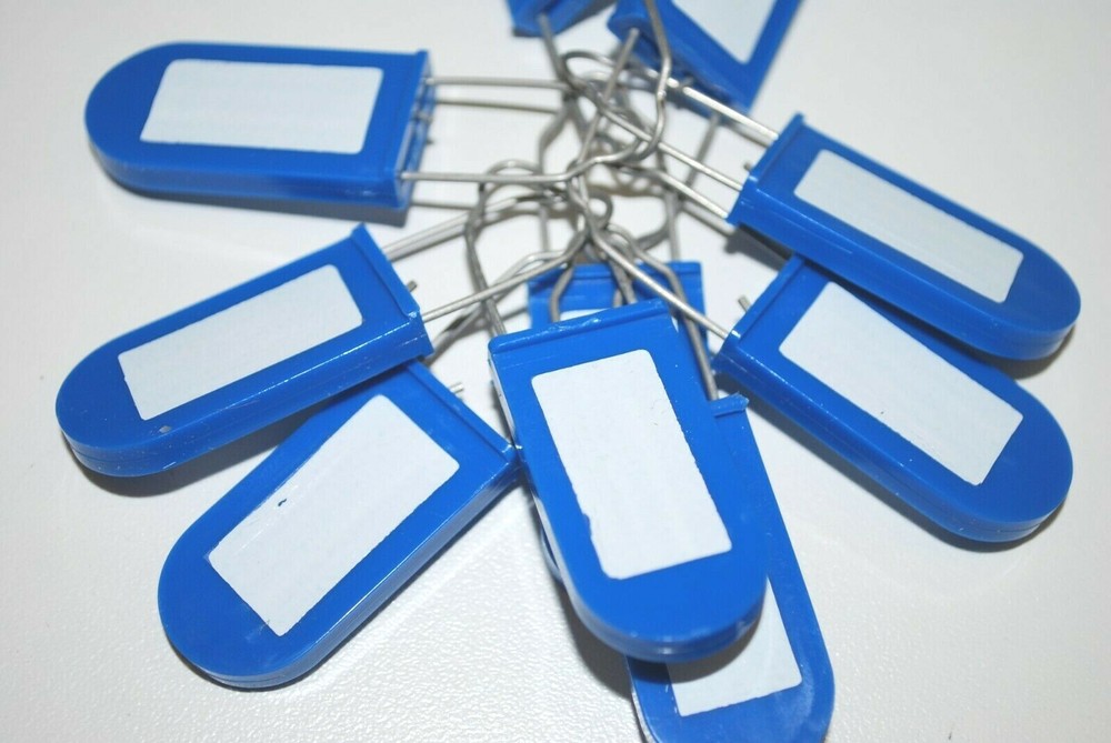 20 blue SECURITY PLASTIC PADLOCK SEAL S HASP STEEL WIRE