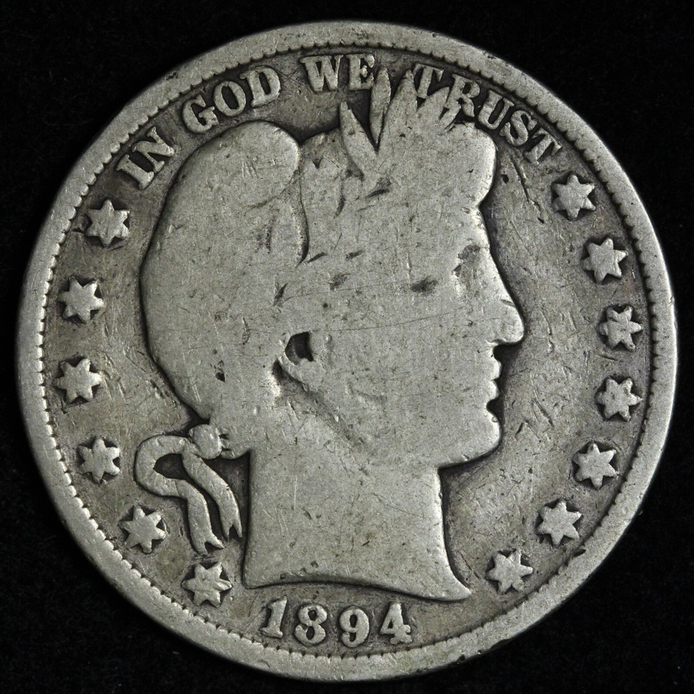 1894-S Barber Silver Half Dollar VG E317 QANX