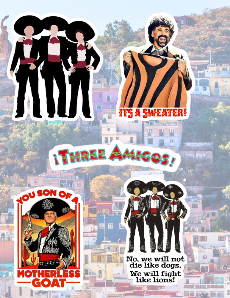 The Three Amigos 80's 4pc Sticker Pack