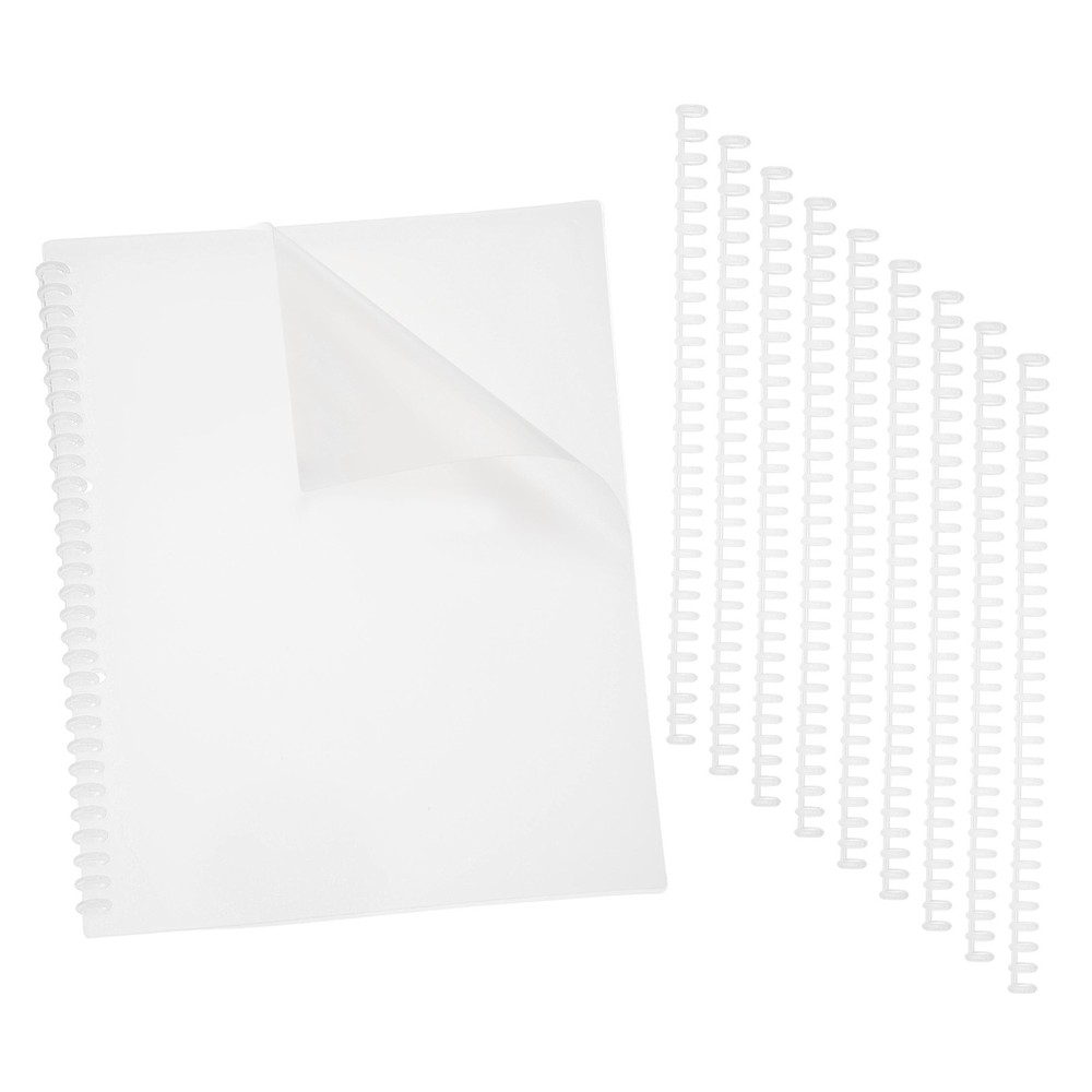 20Pcs Clear Presentation Binding Covers with 10Pcs 8.5mm Combs Kit, Transparent