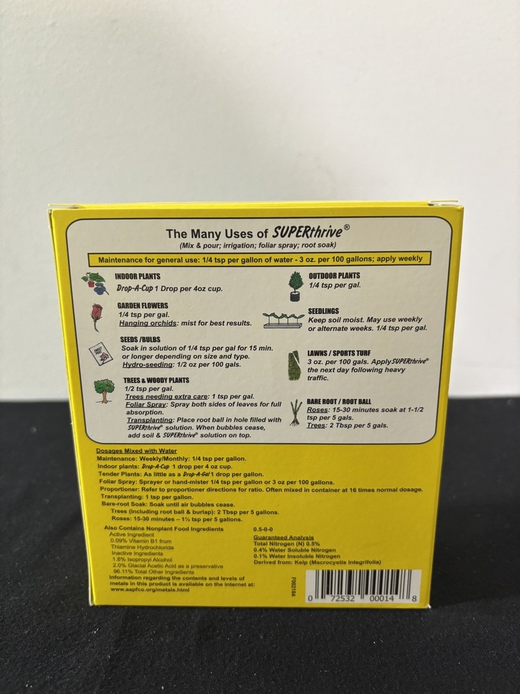 Superthrive Liquid Plant Fertilizer - 4oz. The Original Vitamin Solution