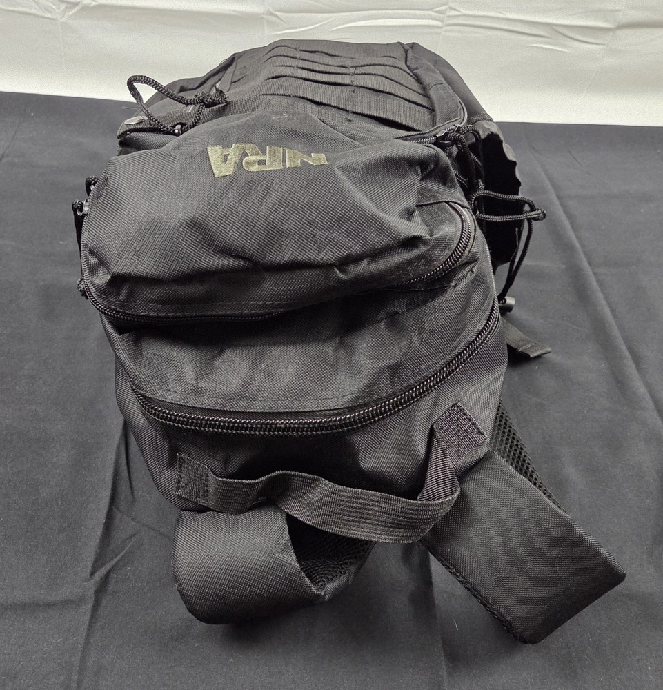 NRA Mini Tactical Backpack Black 16" Tall Multi Pocket Shoulder Strap