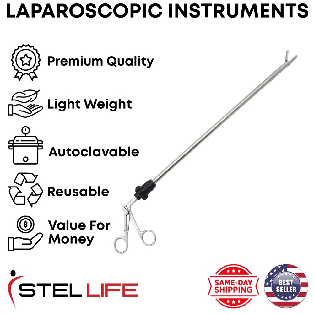 Reusable Laparoscopic Spoon Forceps 33 cm Endoscopy Surgical Instruments