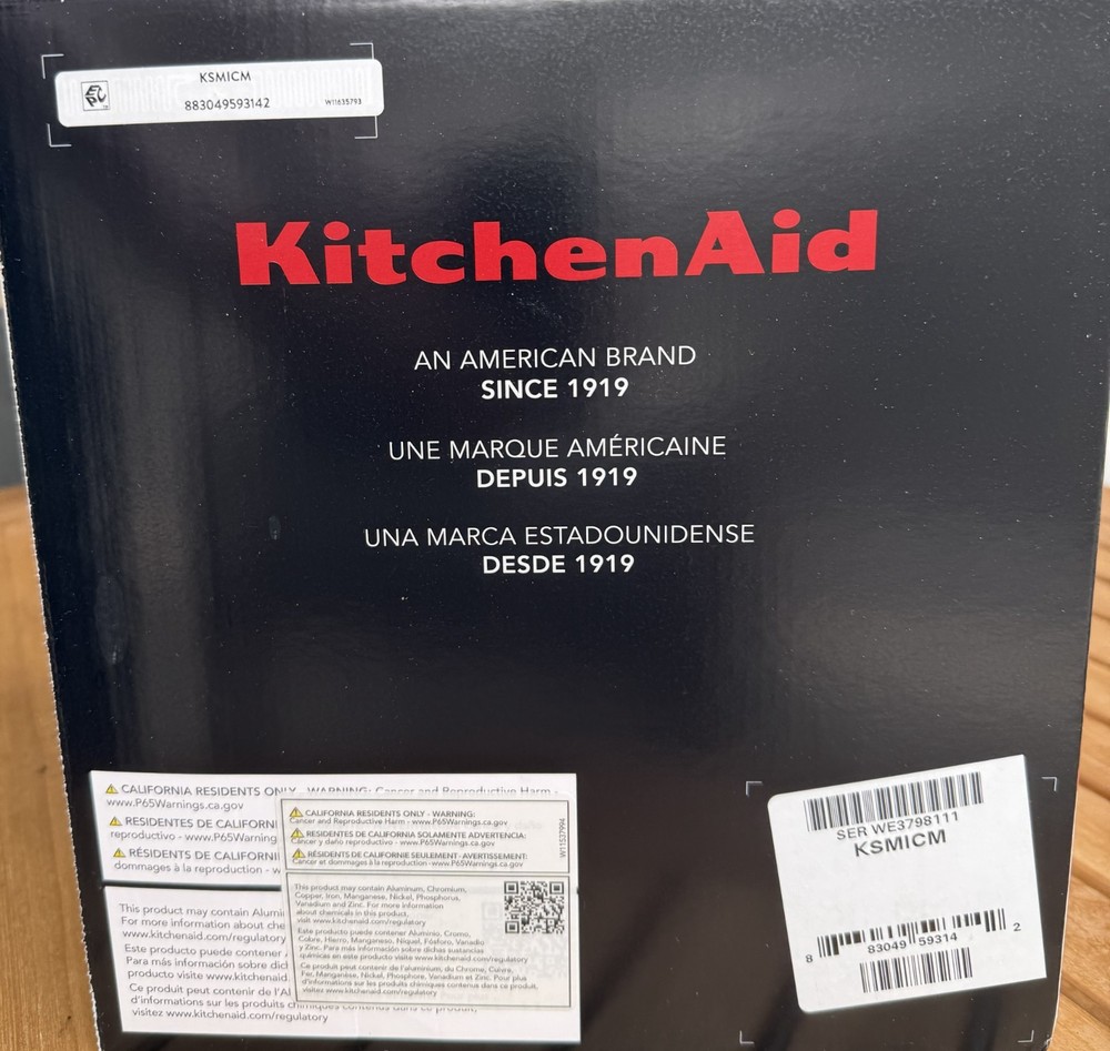 KitchenAid 2 Quart Ice Cream Maker Stand Mixer Attachment KSMICM