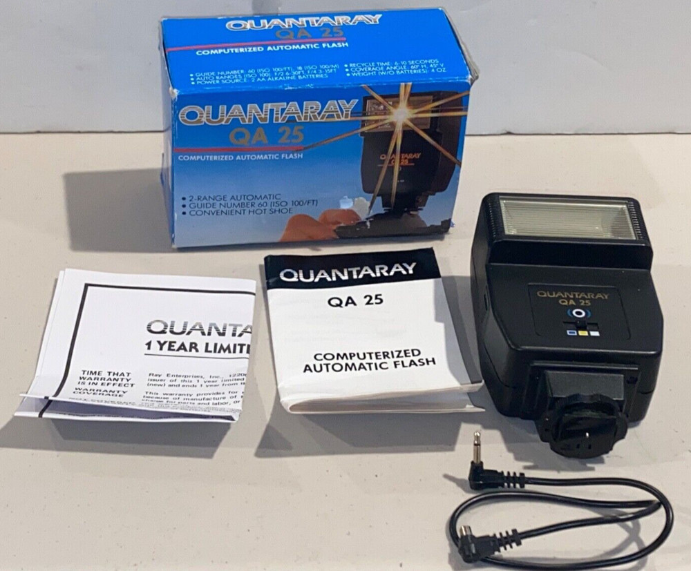 Quantaray QA 25 Computerized Automatic Flash Unit in Box