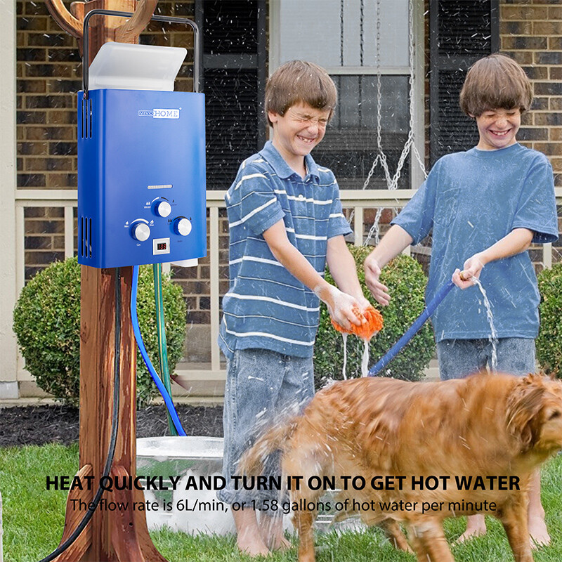 6L/1.6GPM LPG Propane Gas Water Heater On-Demand Instant Hot Boiler + Shower Kit