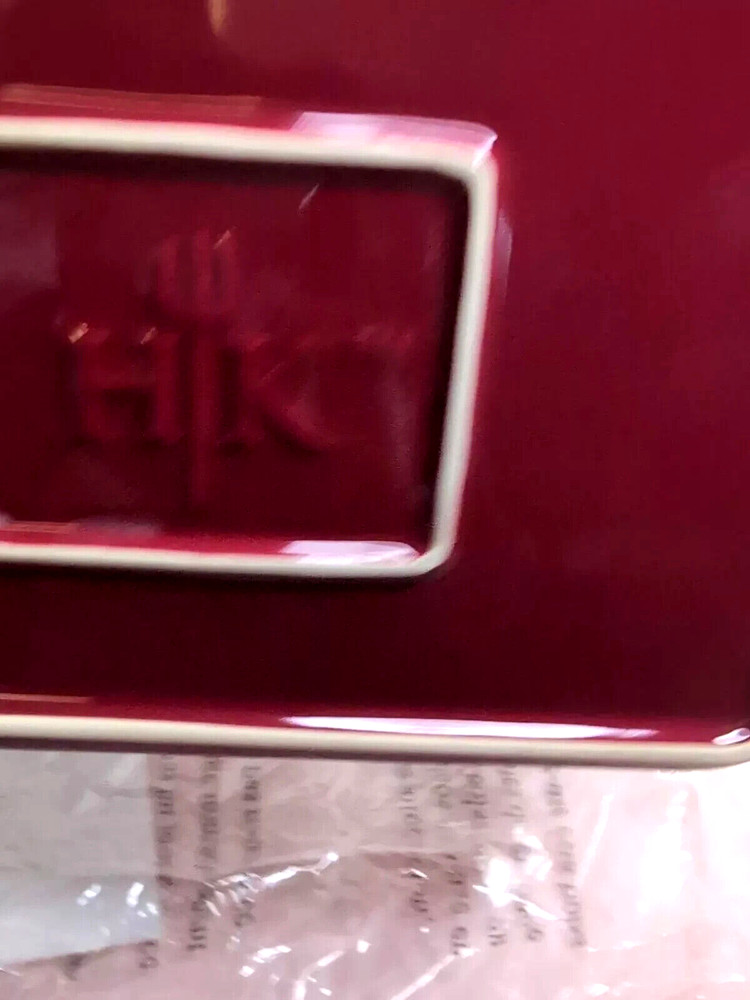 HELLS KITCHEN Red Enameled Stoneware 10 x 7 RECTANGULAR BAKER 1.25 qt RAMSAY