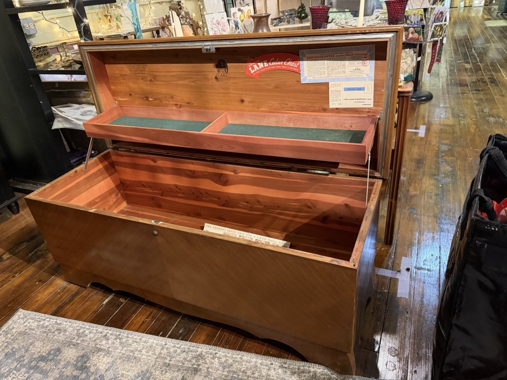 Antique Cedar Lined Hope Chest with Original Documents Victorian Storage Trunk