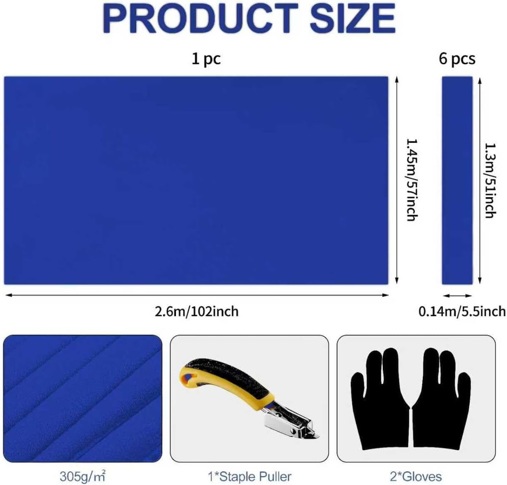 Pre-Cut Pool Table Felt Replacement Kit - 8Ft Billiard Cloth W/Gloves, Strips &