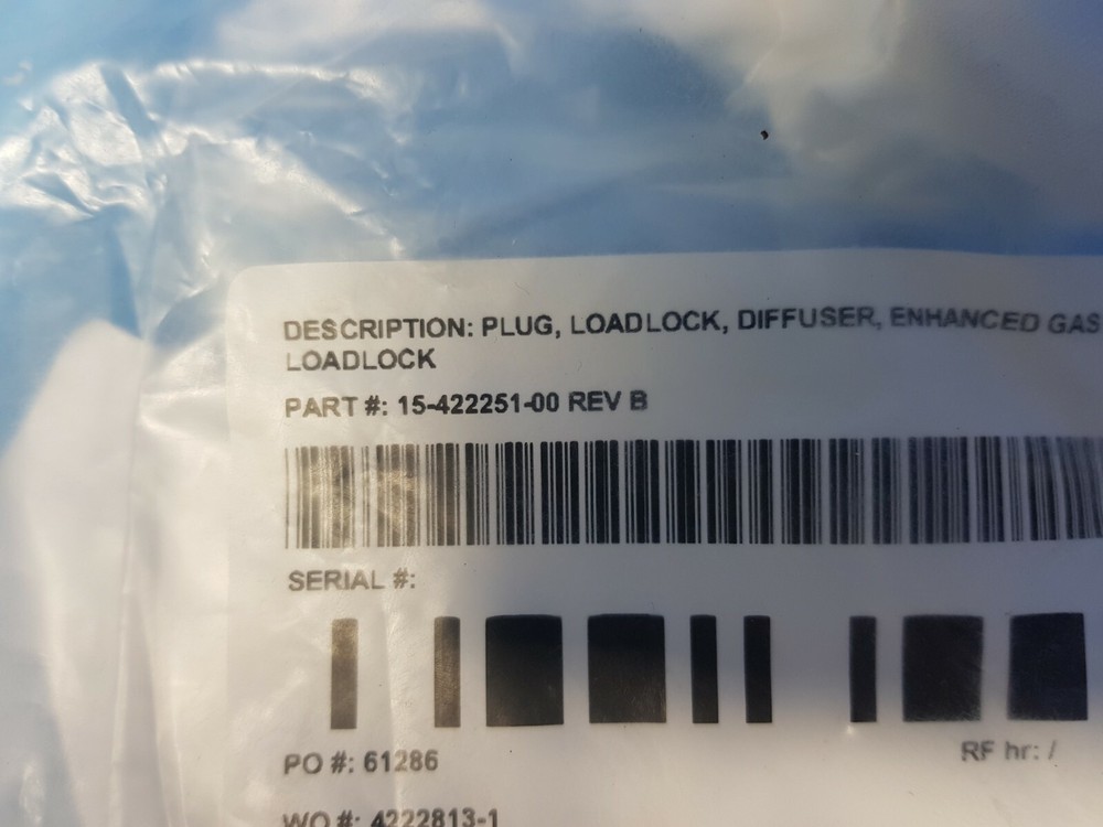 Lam Research 15-422251-00 PLUG LOADLOCK DIFFUSER ENH