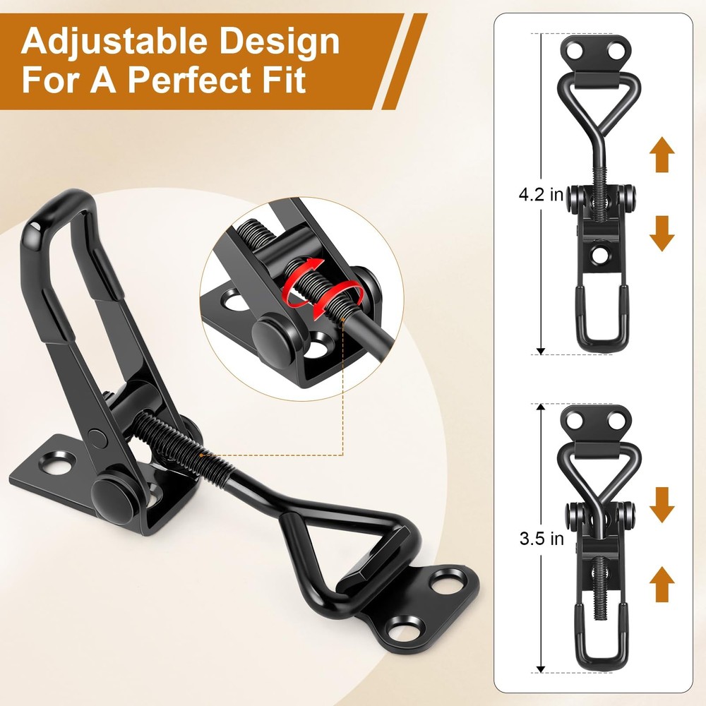 6 Pack Adjustable Toggle Latch Clamp, Upgraded Clamp Black
