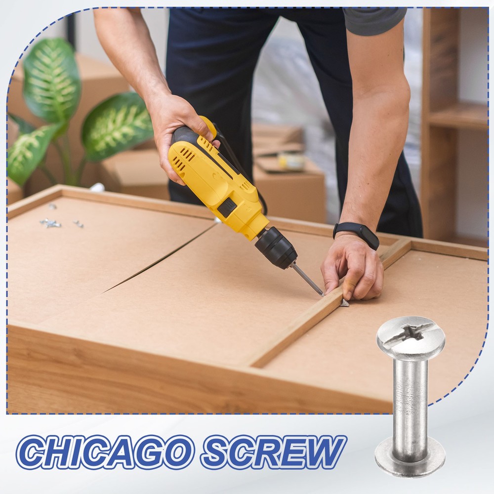 30set Phillips Chicago Screw M3x7mm Binding Post Screw, Silver