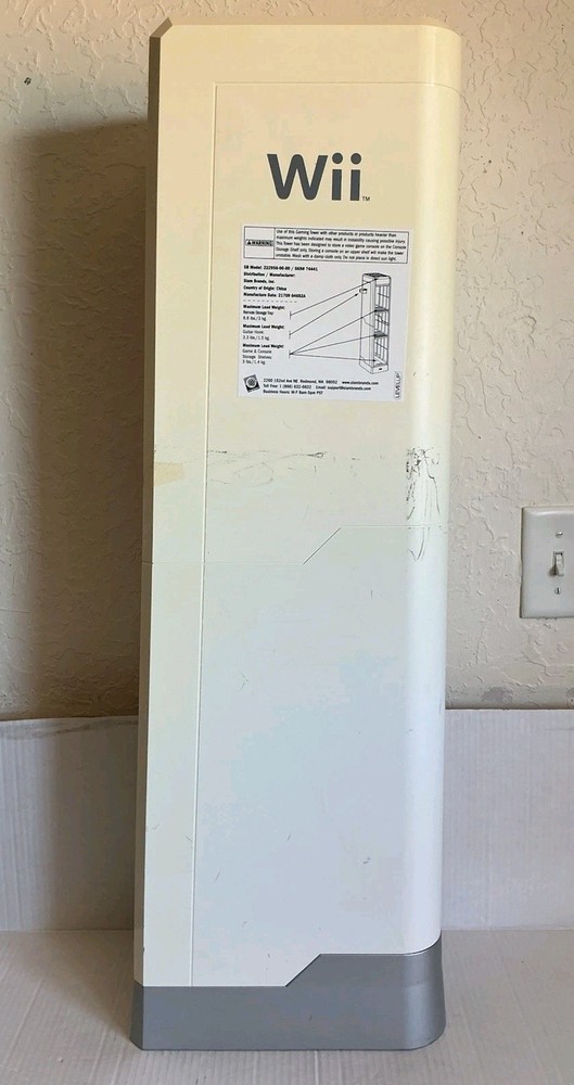 Wii Storage Tower Stand Holds Console Controllers Games Plastic LevelUp