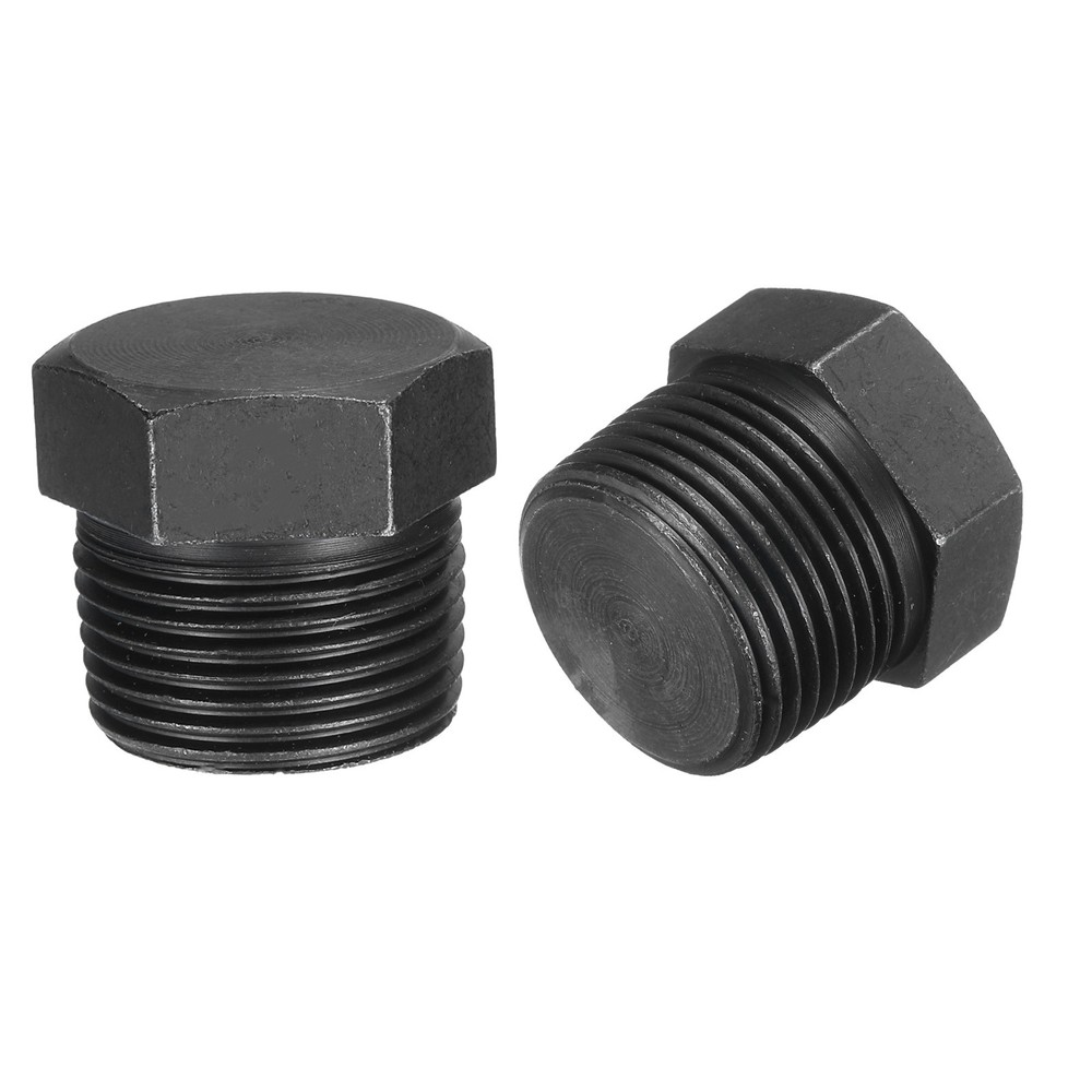3/4 PT Male Outer Head Hex Thread Socket Pipe Plug Fitting, 5Pcs, Black