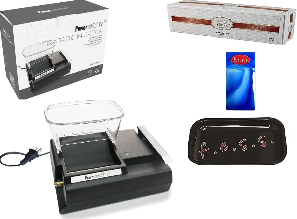 Powermatic 4+ plus Electric Cigarette Injector Machine Bundle with FESS Assorted