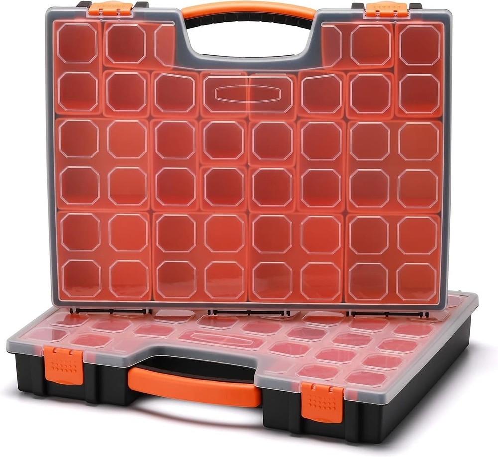 Multi-Purpose Toolbox Professional Organizer w 22 Bin Compartments Box Organizer