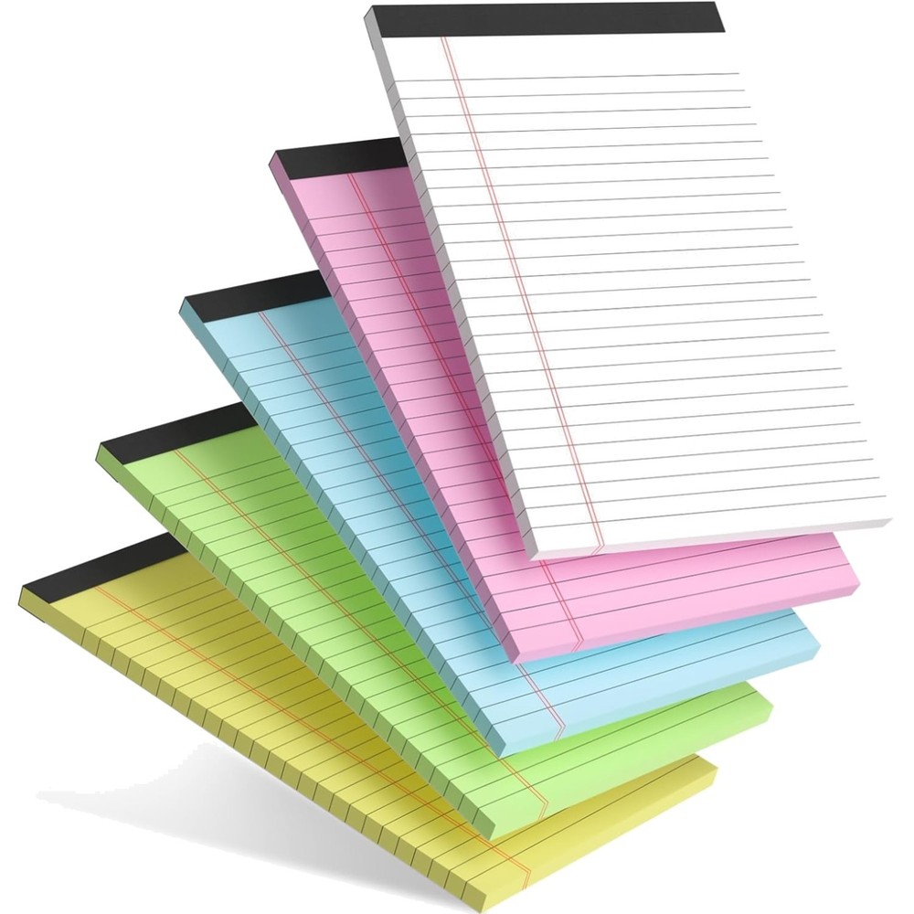 5-Pack Multicolor 5x8 Soft Cover Notepads for School & Office Note Taking