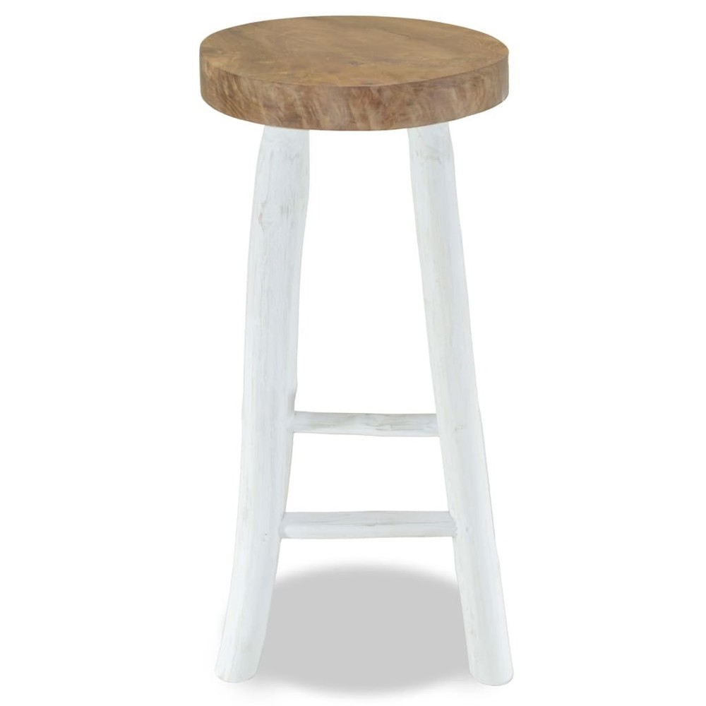 Bar Chair Brown and white Solid teak wood Standard Durable