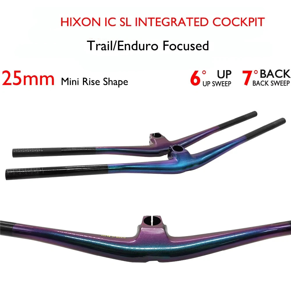 MTB Bicycle Carbon Integrated Cockpit Handlebar 4°/ 5° 15/25mm Riser Bar Matt