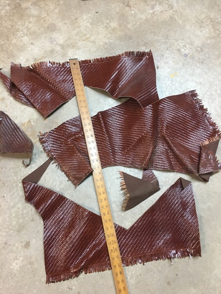 zz UPHOLSTERY WOVEN LEATHER HIDE 25 SMALL SCRAP PIECES FOR PROJECTS #13