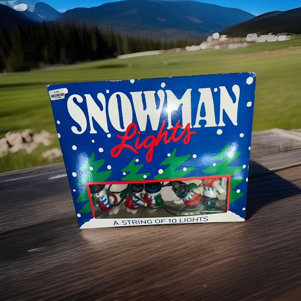 Vintage Snowman Lights 10 String Winter Holiday